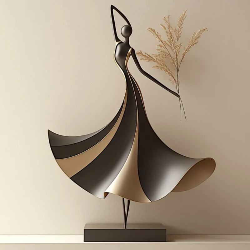 Abstrakcyjna drewniana statuetka minimalistyczna