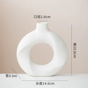 Ceramiczny wazon dekoracyjny 2 szt. geometryczny okrągły