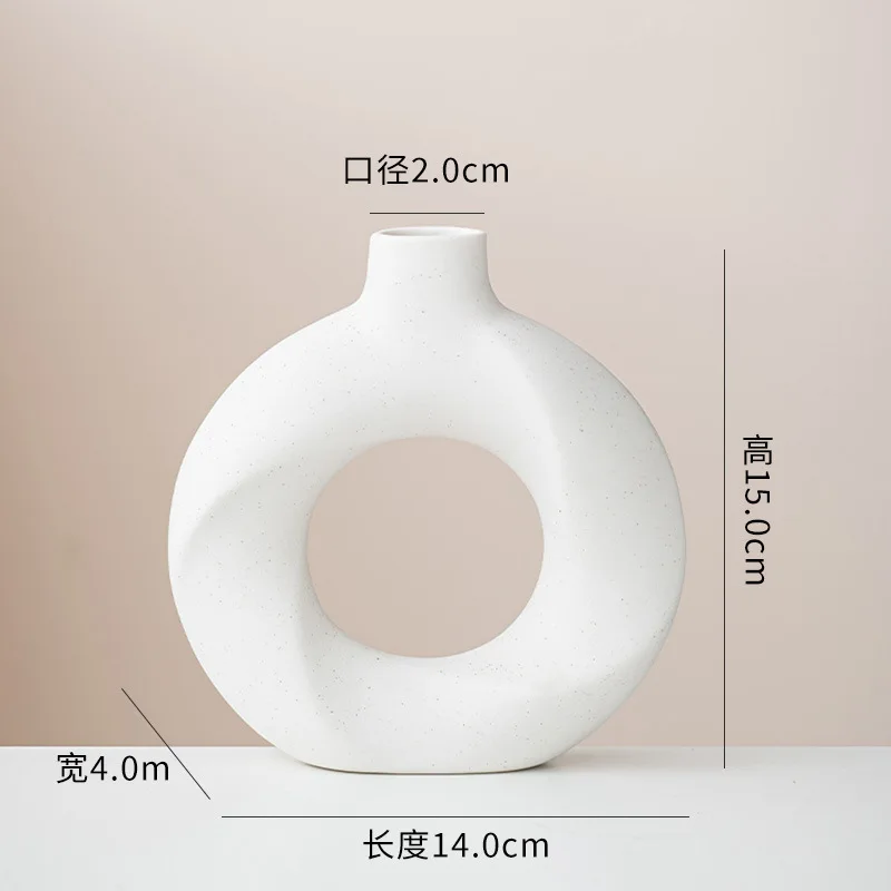 Ceramiczny wazon dekoracyjny 2 szt. geometryczny okrągły