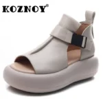 Skórzane czółenka na platformie 5,5 cm