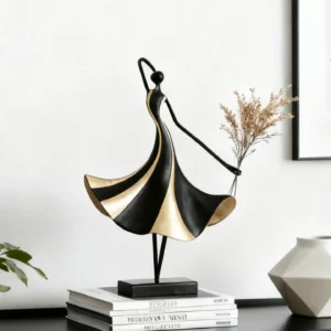 Abstrakcyjna drewniana statuetka minimalistyczna