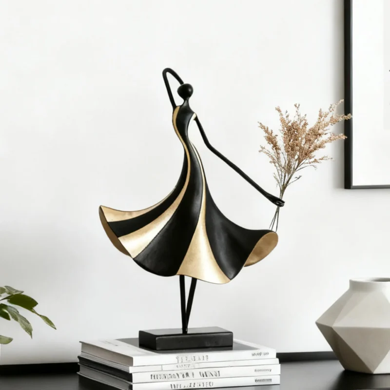 Abstrakcyjna drewniana statuetka minimalistyczna