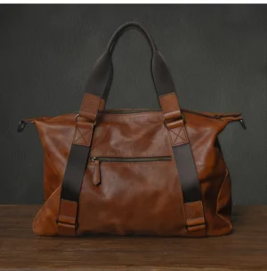 Duża skórzana torba podróżna vintage