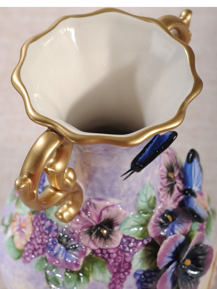 Ceramiczny wazon dekoracyjny ręcznie malowany