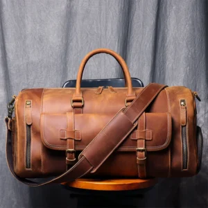 Duża skórzana torba podróżna vintage