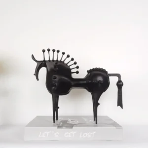 Złota figurka konie z żywicy