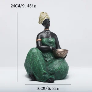 Afrykańska figurka matka i dziecko z żywicy