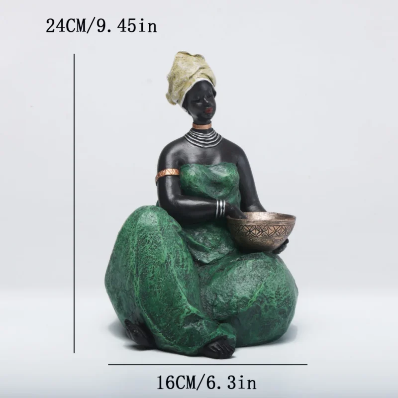 Afrykańska figurka matka i dziecko z żywicy
