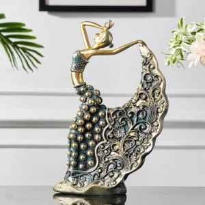 Ceramiczna rzeźba pawia tancerka