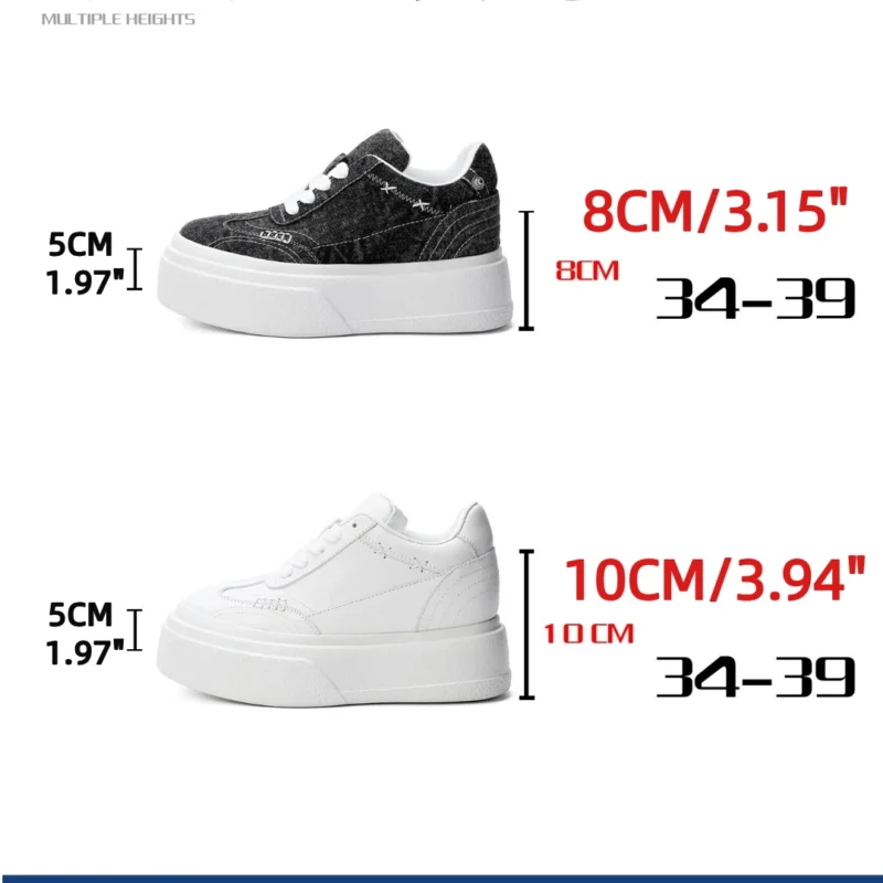 Damskie buty podwyższające na koturnie