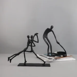Abstrakcyjna drewniana statuetka minimalistyczna