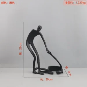 Abstrakcyjna drewniana statuetka minimalistyczna