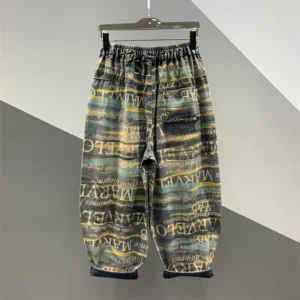 Jeansy damskie baggy z nadrukiem, w stylu grunge