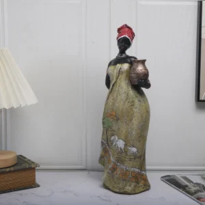 Afrykańska figurka matka i dziecko z żywicy