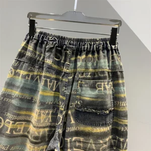 Jeansy damskie baggy z nadrukiem, w stylu grunge