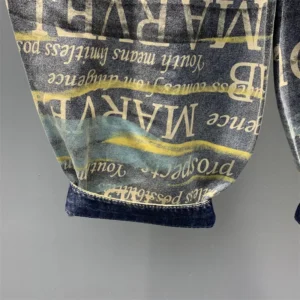 Jeansy damskie baggy z nadrukiem, w stylu grunge