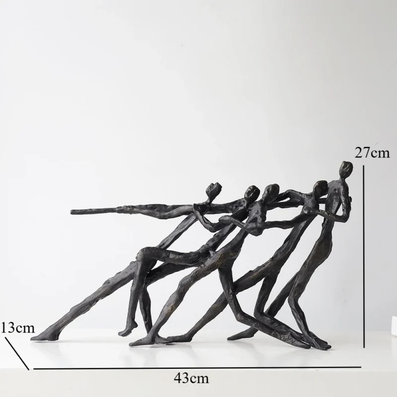 Czarna rzeźba dekoracyjna z żywicy