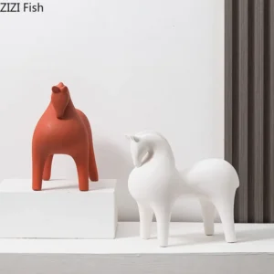 Abstrakcyjna drewniana statuetka minimalistyczna