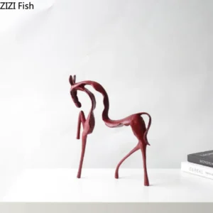 Abstrakcyjna drewniana statuetka minimalistyczna