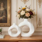 Ceramiczny wazon dekoracyjny 2 szt. geometryczny okrągły