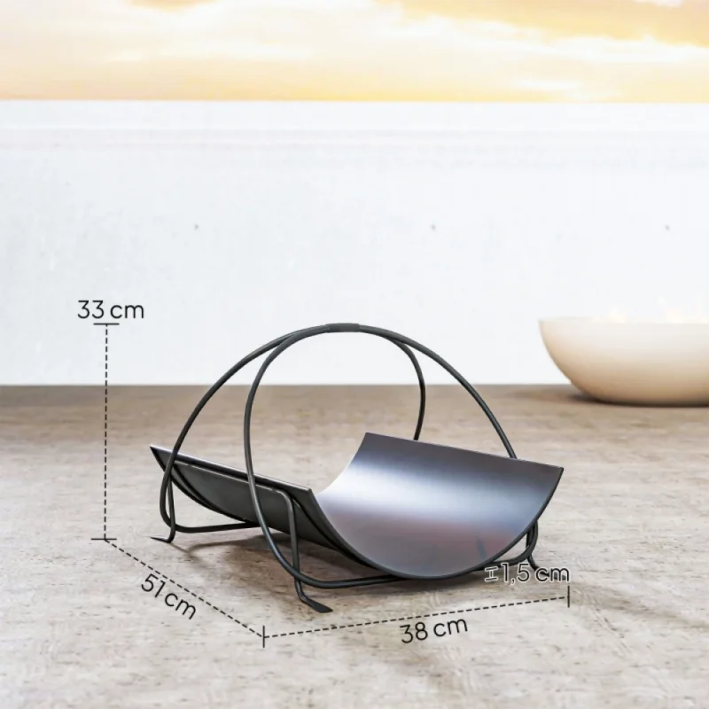 Metalowy stojak na drewno kominkowe 51 cm
