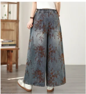 Jeansy damskie baggy plus size, z elastycznego denimu