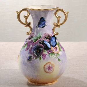 Ceramiczny wazon dekoracyjny ręcznie malowany