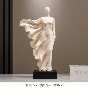 Abstrakcyjna drewniana statuetka minimalistyczna