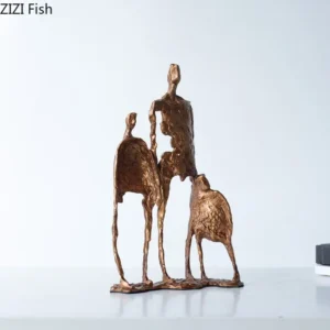 Abstrakcyjna drewniana statuetka minimalistyczna