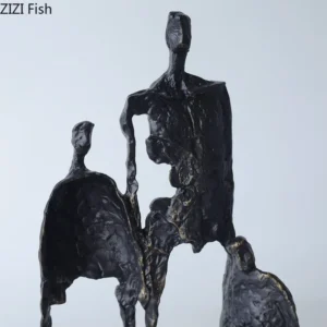 Abstrakcyjna drewniana statuetka minimalistyczna