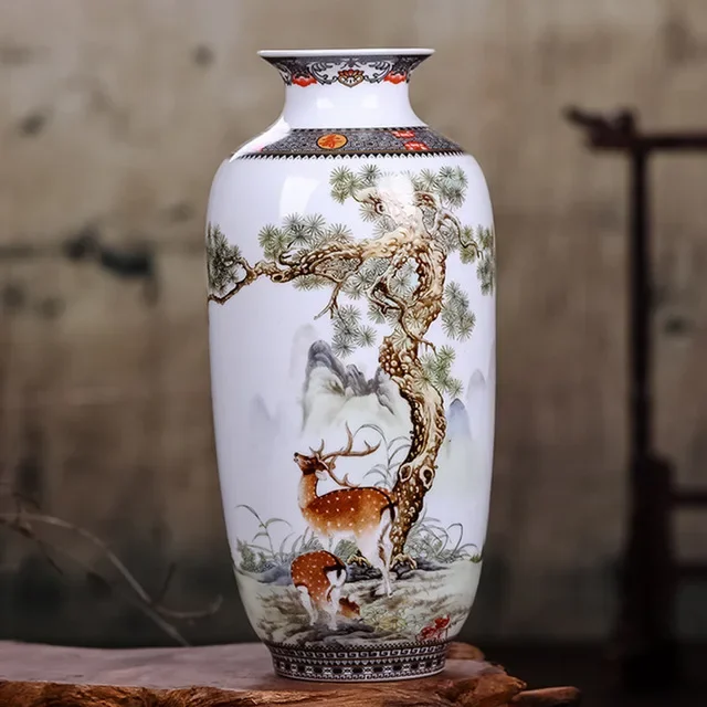 Ceramiczny wazon dekoracyjny gładki, tradycyjny