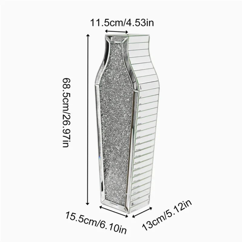 Wazon dekoracyjny na trawy pampasowe 68 cm szklany