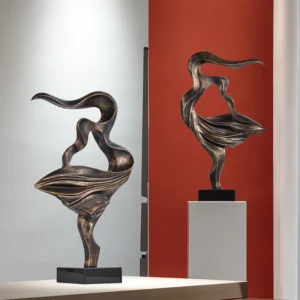 Abstrakcyjna drewniana statuetka minimalistyczna