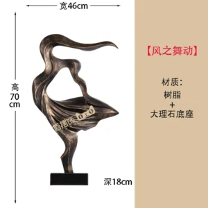 Abstrakcyjna drewniana statuetka minimalistyczna