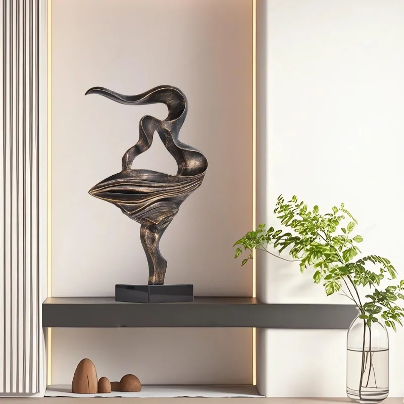 Abstrakcyjna drewniana statuetka minimalistyczna