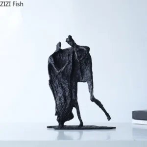Abstrakcyjna drewniana statuetka minimalistyczna