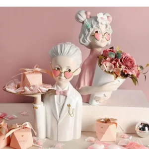 Figurka para z kwiatami organizer