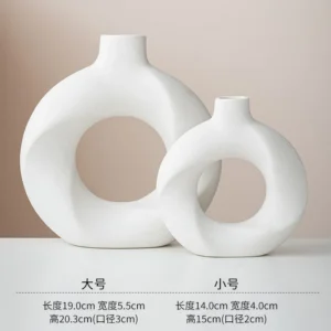 Ceramiczny wazon dekoracyjny 2 szt. geometryczny okrągły