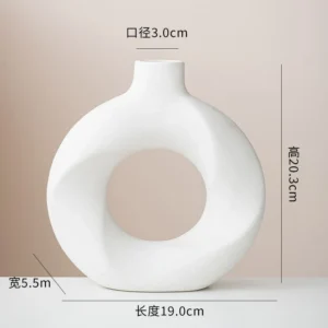 Ceramiczny wazon dekoracyjny 2 szt. geometryczny okrągły