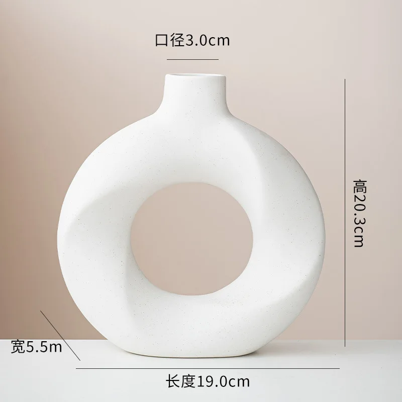 Ceramiczny wazon dekoracyjny 2 szt. geometryczny okrągły