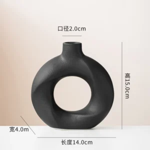 Ceramiczny wazon dekoracyjny 2 szt. geometryczny okrągły