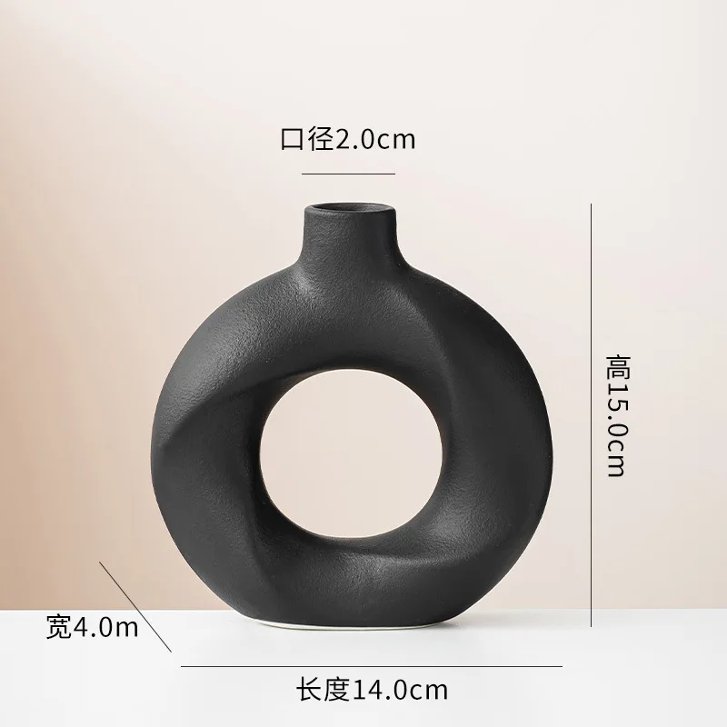 Ceramiczny wazon dekoracyjny 2 szt. geometryczny okrągły