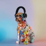Kolorowa figurka buldog graffiti