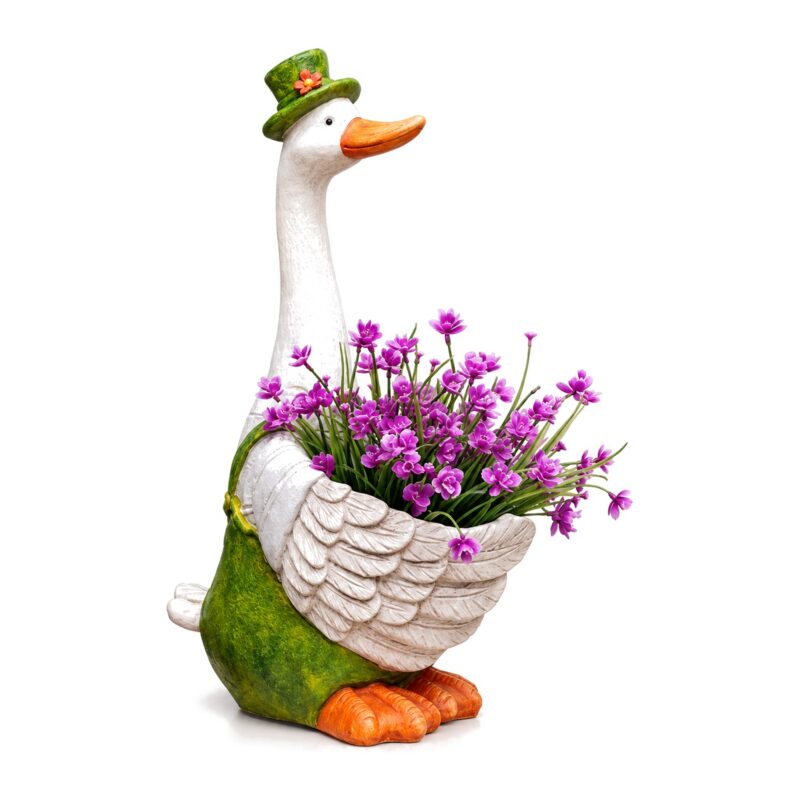Doniczka ogrodowa w kształcie kolorowej gęsi do dekoracji wnętrza - Male duck