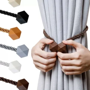 Magnetyczne upięcia do zasłon geometryczne 2 szt. czarne - dodatkowe ujęcie