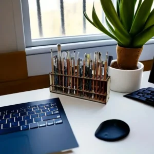 Drewniany organizer na 67 pędzli i przybory 25 cm - dodatkowe ujęcie