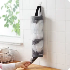 Wiszący organizer na reklamówki i worki 54 cm szary - dodatkowe ujęcie