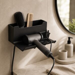 Ścienny organizer na suszarkę i akcesoria czarny 16,5 cm - dodatkowe ujęcie