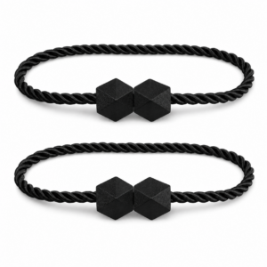 Magnetyczne upięcia do zasłon geometryczne 2 szt. czarne