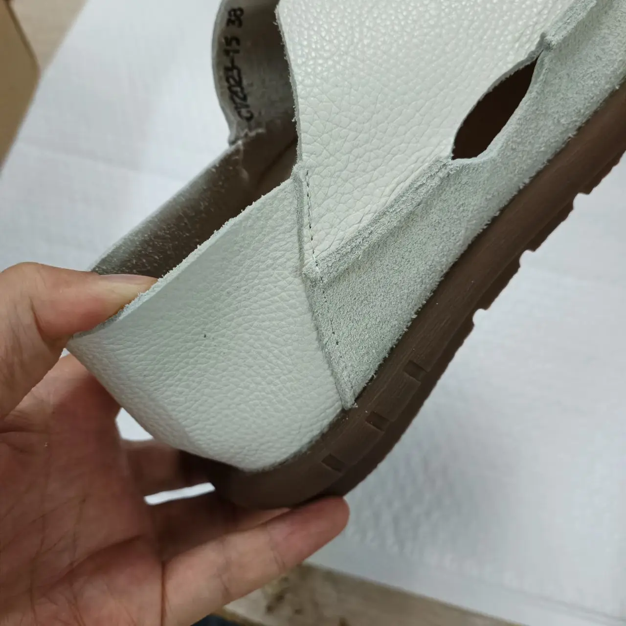 Koznoy 2cm Sandały Ethnic Sewing Natural Genuine Leather Summer Soft Soled Comfy Women Slip on Oxford Loafer Flats Slipper Shoes